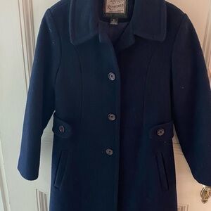 Rothschild Blue Pea Coat with Notched Lapel